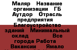 Маляр › Название организации ­ ГБ Аутдор › Отрасль предприятия ­ Благоустройство зданий › Минимальный оклад ­ 30 000 - Все города Работа » Вакансии   . Ямало-Ненецкий АО,Ноябрьск г.